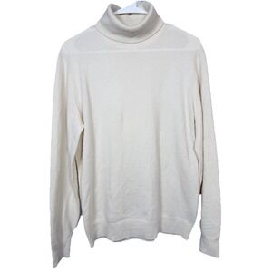 Todd Snyder Cashmere Turtleneck Sweater Mens Medium Ivory Cream Luxury Knit